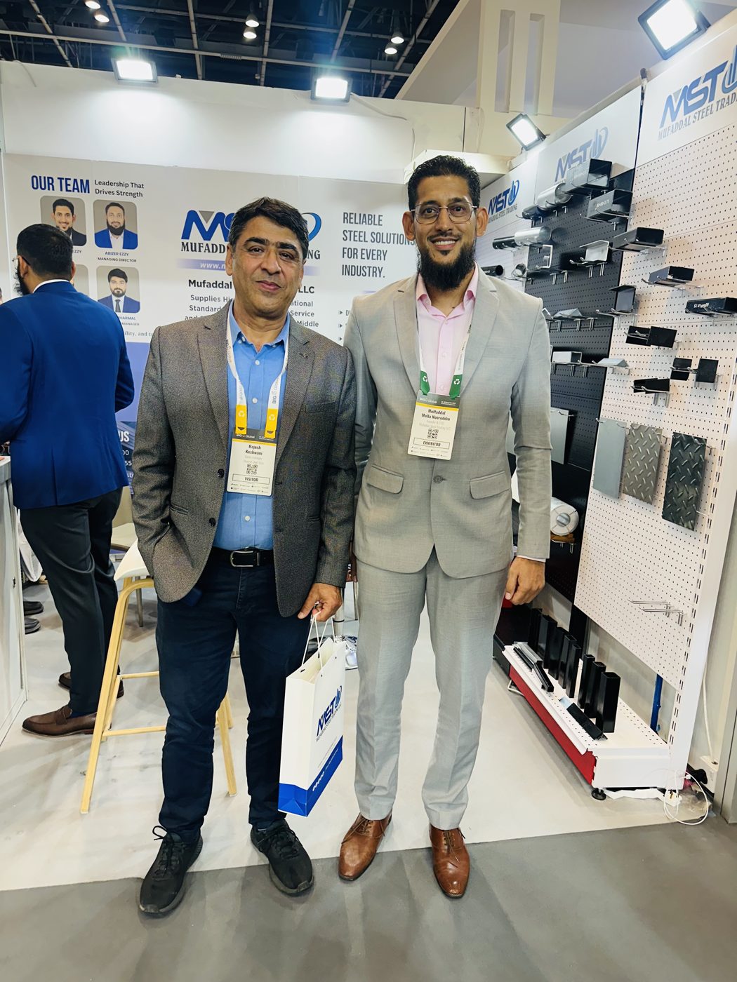 Mufaddal Steel Trading LLC representatives at trade show